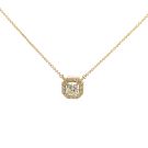 18K Yellow Gold 1.19ctw Diamond Framed Pendant with GIA 5234411816 Radiant 1.01 KSI1 VGVG None and 0.18ctw melee