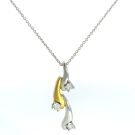 18K White and Yellow Gold 1/4ctw Diamond Drop Pendant