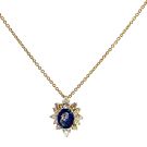 18K Yellow Gold Necklace with 1.00ctw Diamonds and 1.52ctw Sapphires