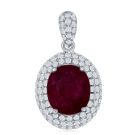 18K White Gold Necklace with 0.48ctw Diamonds and 1.66ctw Rubies