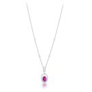 18K White Gold Necklace with 0.44ctw Diamonds and 0.74ctw Rubies
