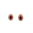 18K Rose Gold Earrings with 0.50ctw Diamonds and 0.97ctw Rubies
