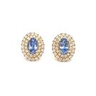 18K Yellow Gold Earrings with 0.48ctw Diamonds and 1.03ctw Sapphires