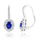 18K White Gold Earrings with 0.92ctw Diamonds and 0.91ctw Sapphires