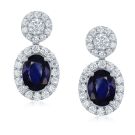 18K White Gold Earrings with 1.26ctw Diamonds and 2.76ctw Sapphires