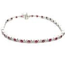 14K White Gold Bracelet with 0.41ctw Diamonds and 2.18ctw Rubies