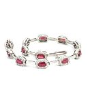 14K White Gold Bracelet with 1.68ctw Diamonds and 3.90ctw Rubies