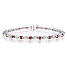 14K White Gold Bracelet with 1.75ctw Diamonds and 2.25ctw Rubies