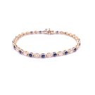 14K Yellow Gold Bracelet with 2.88ctw Diamonds and 3.18ctw Sapphires