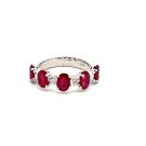 14K White Gold Ring with 0.50ctw Diamonds and 2.63ctw Rubies