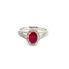 18K White Gold Ring with 0.52ctw Diamonds and 0.78ctw Rubies