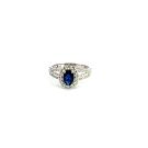 18K White Gold Ring with 0.52ctw Diamonds and 0.85ctw Sapphires