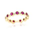14K Yellow Gold Ring with 0.12ctw Diamonds and 0.90ctw Rubies