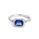 18K White Gold Ring with 0.22ctw Diamonds and 0.92ctw Sapphires