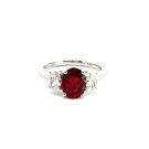 14K White Gold Ring with 0.61ctw Diamonds and 2.07ctw Rubies