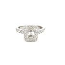 18K White Gold 1 5/8ctw Diamond Halo Engagement Ring GIA EM 1.03 HVS1 VGGD None (no certificate)