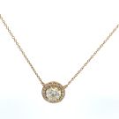 14K Yellow Gold 1.19ctw Diamond Halo Pendant with GIA 2231504064 Round 1.02 LI1 VGVGGD Faint