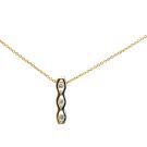 18K White and Yellow Gold 1/10ctw Diamond Fashion Pendant