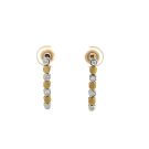 18K Yellow and White Gold 1/4ctw Diamond Dangle Earrings