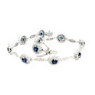 18K White Gold 2.13ctw Blue Sapphire and 1.82ctw Diamond Bracelet