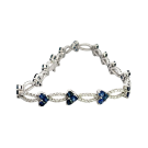 18K White Gold 7.56ctw Blue Sapphire and 1.40ctw Diamond Bracelet