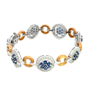 18K White Gold 3.70ctw Blue Sapphire and 0.60ctw Diamond Bracelet