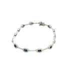18K White Gold 1.40ctw Blue Sapphire and 1.40ctw Diamond Bracelet