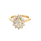18K Yellow Gold 1 1/2ctw Diamond Cluster Ring with .94ct Pear Center