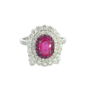 18K White Gold Ring with 1.64ctw Diamonds and 1.00ctw Rubies