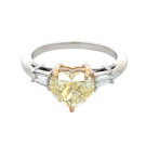 18K Mix Gold 2.35ctw Diamond ring with 2.10ctw Heart FY VS2 GIA 6495260662 and 0.25ctw Side stones