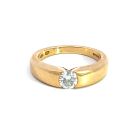 Boucheron 18K Yellow Gold .46ct Solitaire Ring