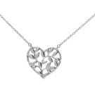 Tiffany & Co. Silver Paloma Picasso Olive Leaf Heart Pendant  Necklace