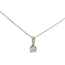 14K White Gold 1/4ctw Diamond Illusion Pendant