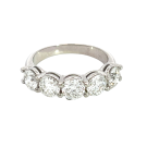 14K White Gold 2.40ctw Diamond 5 stone wedding band