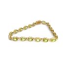14K Yellow Gold Oval Peridot Gemstone Bracelet